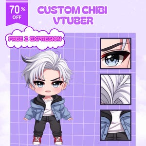CUSTOM CHIBI VTUBER | Benutzerdefinierte Vtuber Modell, Live2D-Modell, Vtuber Design, Vtuber Charakter, Anime, Chibi Vtuber Modell, Anime Charakter