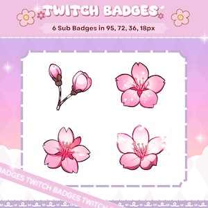 Sakura Bloom Badges | Cherry Blossom Aesthetic | Cute Twitch Sub / Bit Badges | Channel Points Icons | YouTube Discord Roles | Ready To Use