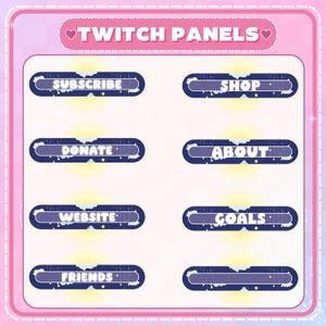 Twitch Panels - Night Cloud Panels, Twitch Panel Pack, Kawaii Twitch Panels, Twitch Overlay, Stream Overlay, Stream Panels, Stream Assets