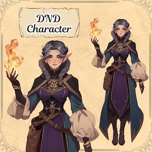 Niestandardowa postać fantasy | Postać RPG | Dungeon and Dragons | Zlecenie na portret postaci DnD | Postacie DnD w stylu anime Fantasy