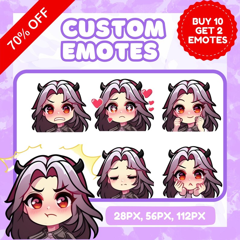 Custom Twitch Emotes, Animated Emotes, Vtuber Emotes, Kick Emotes, Sub ...