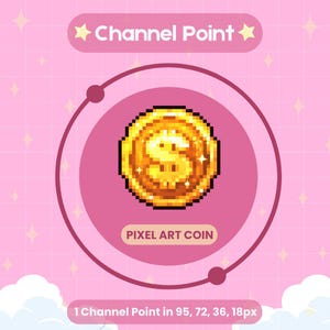 Pixel Coin Twitch Pixel Emotes / Channel Points / ready to use / INSTANT DOWNLOAD / emote / channel point / discord / youtube / coin emote