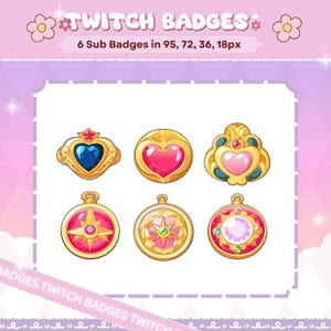 Sailor Moon Brooch Sub/Bits Badges