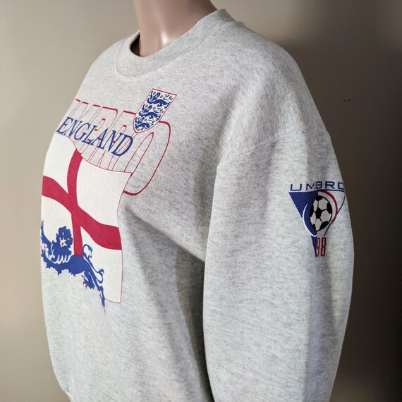Vintage 1998 Umbro World Cup England Team Soccer Grey Crewneck