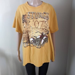 Vintage Sturgis Fahrrad Woche gelb Tshirt, Vintage Tshirt, Vtg Tshirt, Vtg Herren, Motorrad, Karte, Grafik, gelb, Herren XL