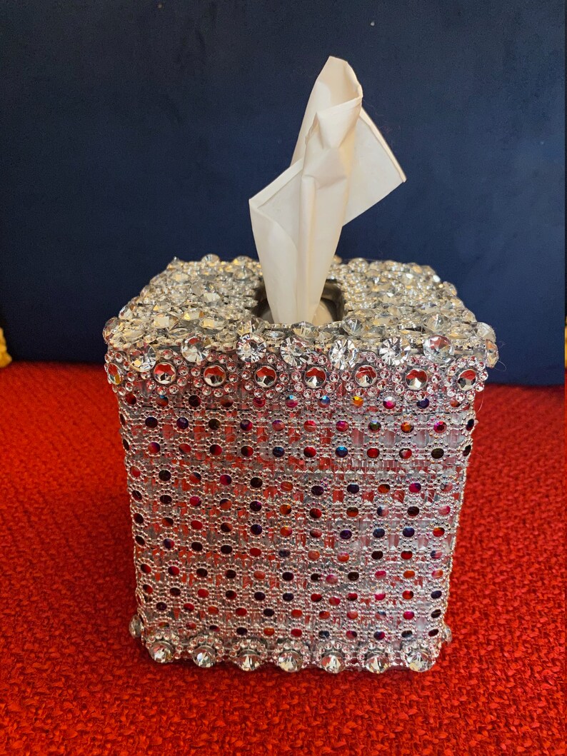 A Facial Tissue Box Cover Designed With Colorful Etsy