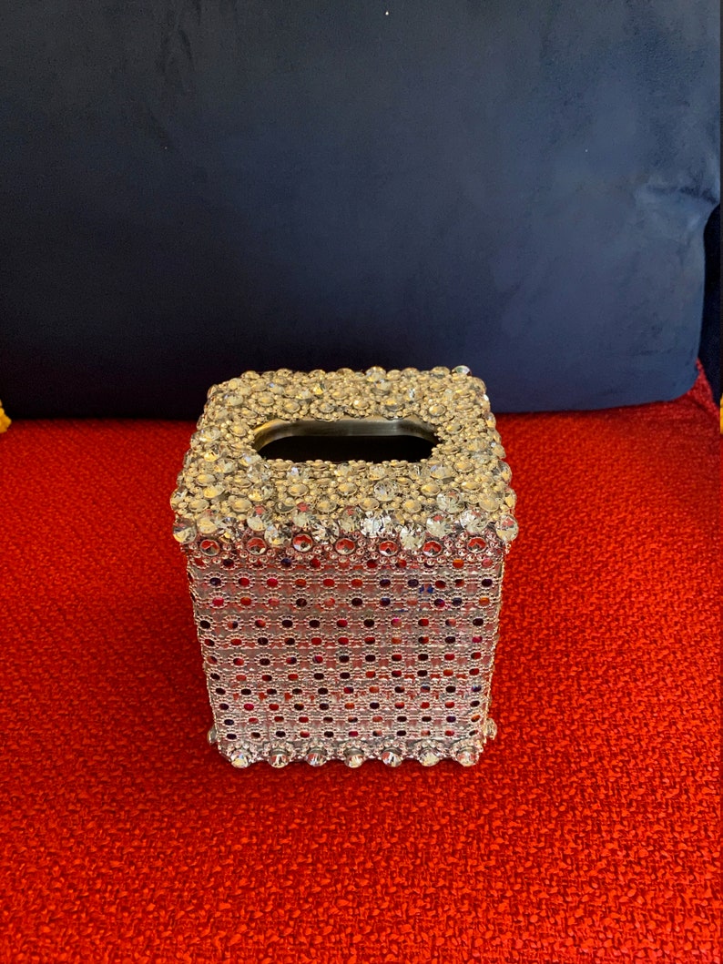 A Facial Tissue Box Cover Designed With Colorful Etsy