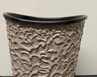 A 10.5”H x 9”W x 10”D Handmade Neutral Color Decorative Waste-Basket