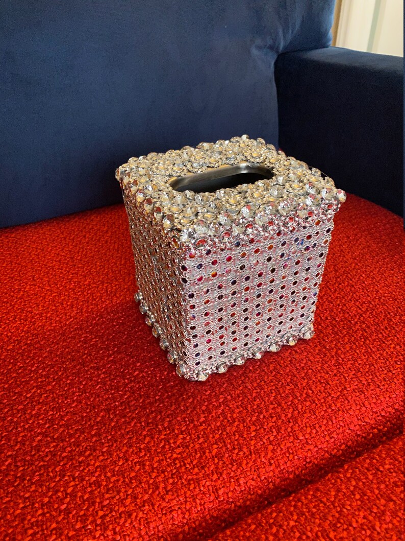 A Facial Tissue Box Cover Designed With Colorful Etsy