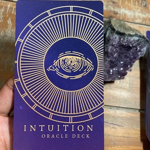 Baralho do Oráculo da Intuição | Cartas do Oráculo de 44 cartas | Baralho Roxo e Dourado | Oráculo do Terceiro Olho