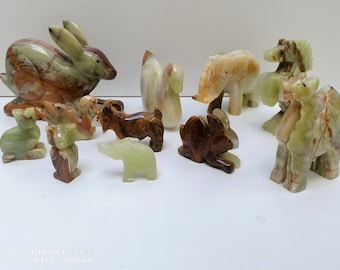 Onyx Animals, Onyx Owl, Horse, Camel, Elephant, Goat, Natural Onyx, Knick Knacks, Home Decor