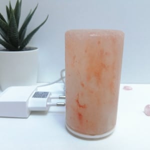 Himalayan Salt Lamp Pink and Red Rock, LED Light, Gift for Her/ Him