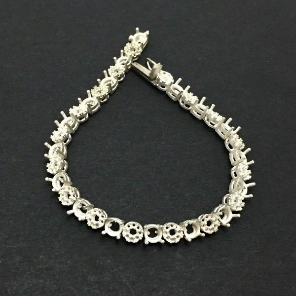 Tennis Bracelet Without Stones Etsy