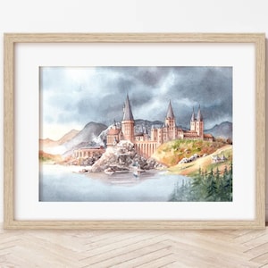 Autunno a Hogwarts | Acquerello originale cm 23x31 cm, fantasy, regalo harry potter fan, scuola di magia,  acquista ora!