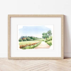 VENETO, Italia | Una strada di campagna, acquerello originale 15x21 cm, campagna veneta, Italia, veneto, vicenza, estate