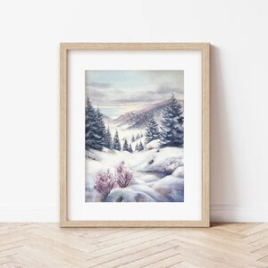 Colori d’Inverno 2 | Paesaggio innevato, Monte Grappa, Acquerello Originale 18x24 cm