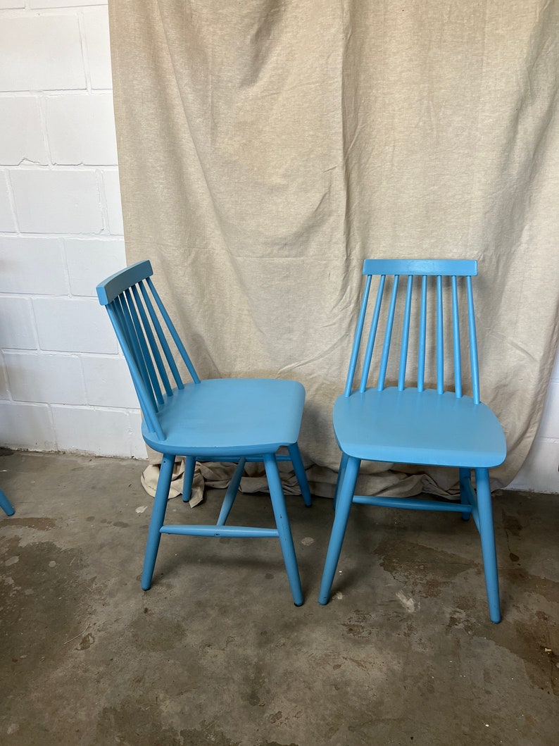 Vintage IKEA light blue bar chair image 6