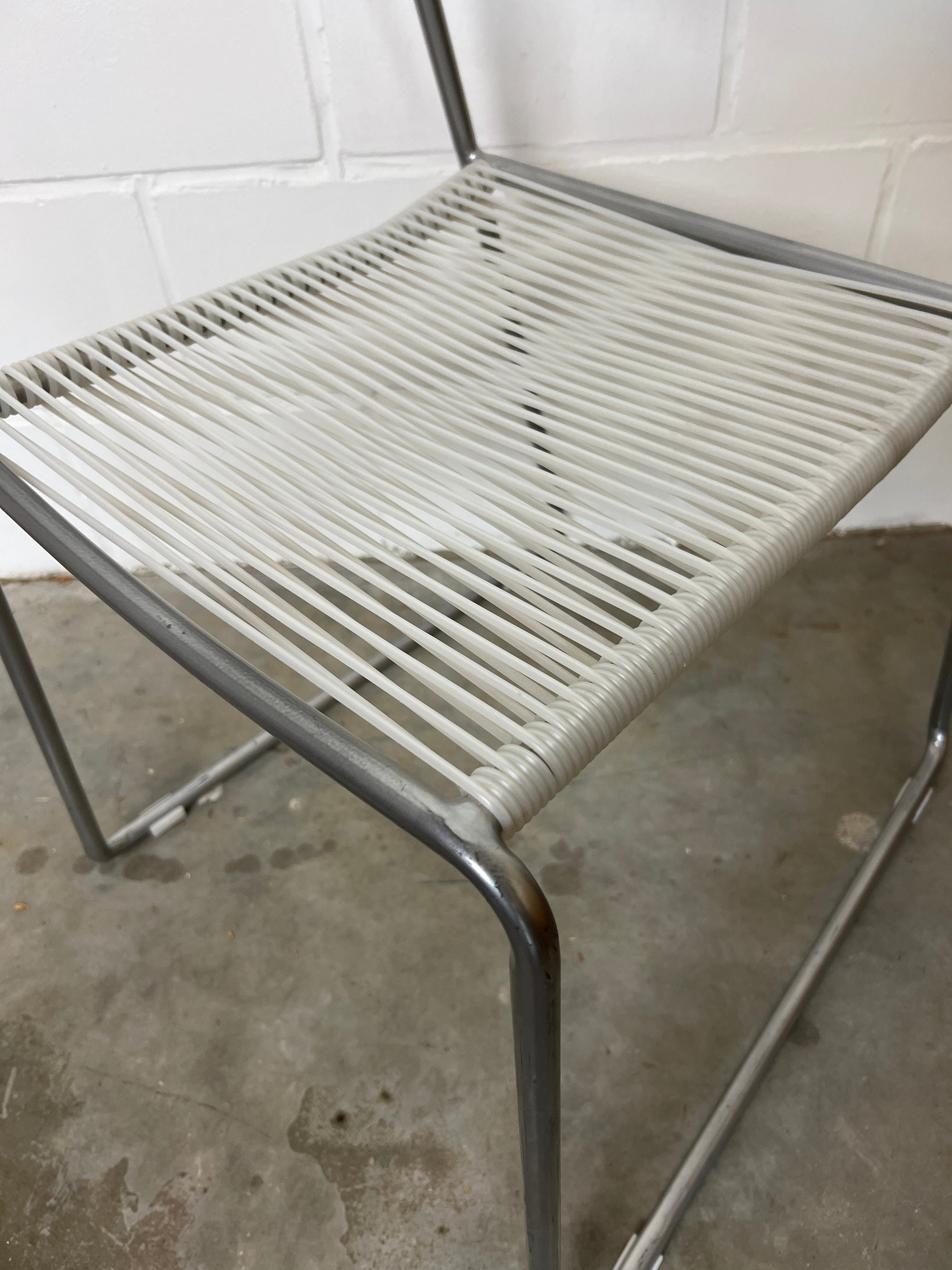 White Vintage Ikea Melker Spaghetti Chairs by Lisa Norinder 90's