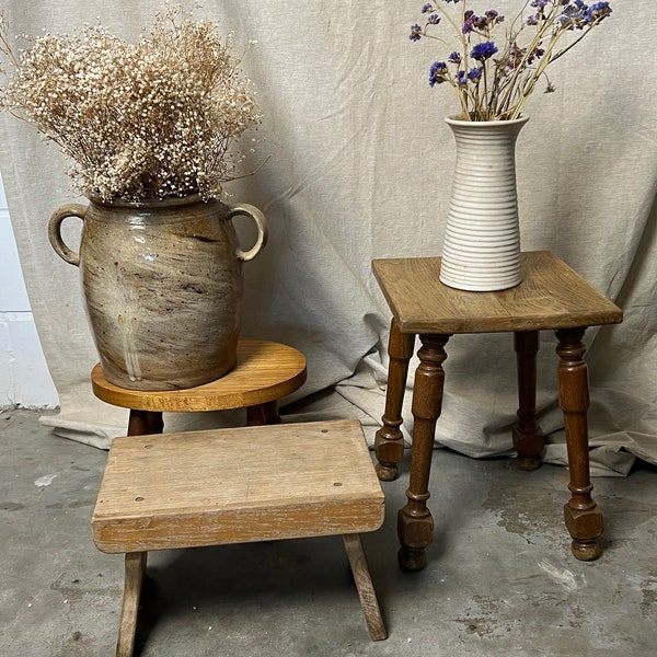 Mini vintage wooden step stool