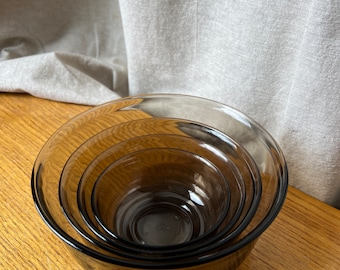 Vintage smoked glass bowls arcoroc/BP