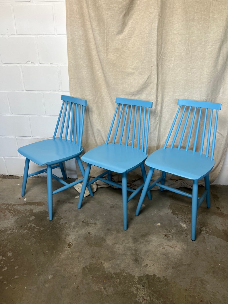 Vintage IKEA light blue bar chair image 1