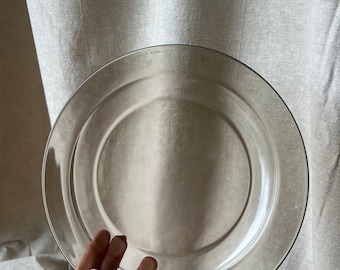 Vintage BP arcoroc plates in smoked glass, various sizes