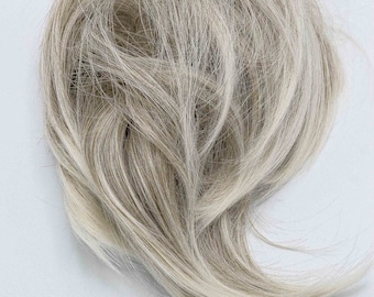 Blonde Grey Messy Bun Hair Piece • Synthetic Volumizing Updo Scrunchie