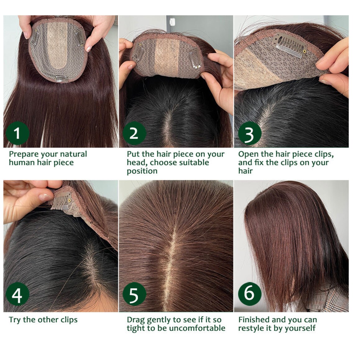 Hair Topper With Bangshair Topper Clip Onhair Topper for Etsy