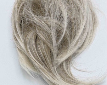 Blonde Grey Hair Bun Scrunchie Silver Blonde Hairpiece