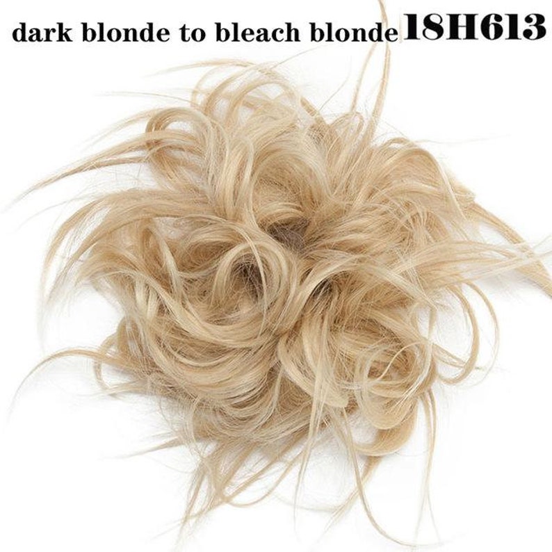 Blonde Hair Messy Bun Hair Piece Scrunchies Updo Extension Etsy