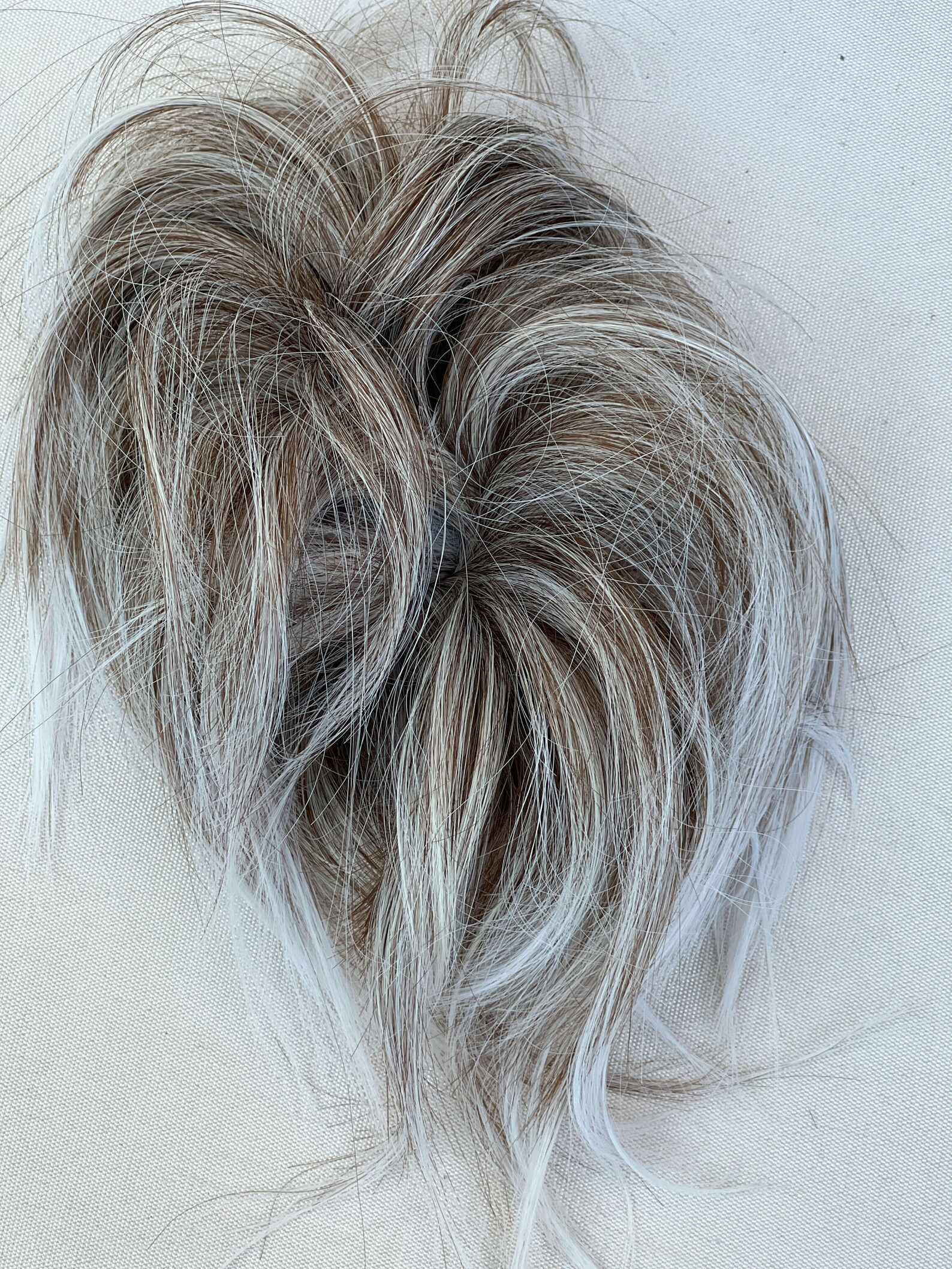 Messy Bun Straight Hair Scrunchie Salt and Pepper Blonde Mix Etsy