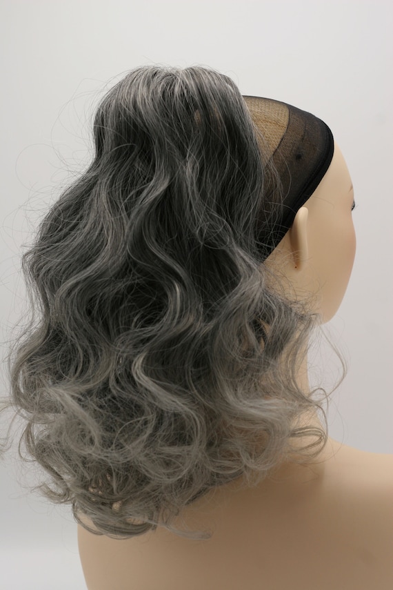 Grey Ponytail claw clip Tillstyle Grey Salt and Pepper Claw Clip Ponytail - Etsy main image 3