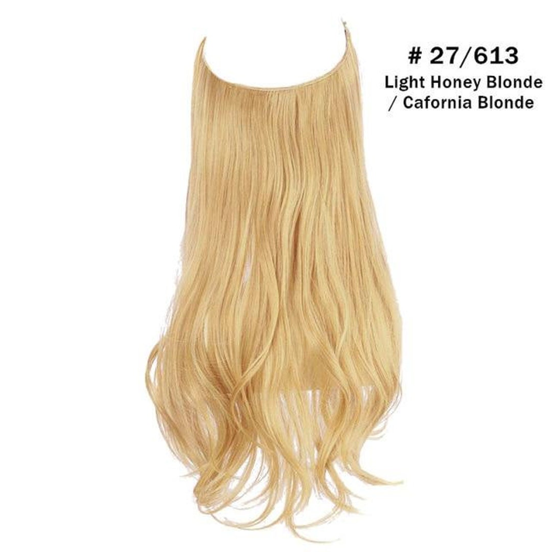 Invisible Wire Hair Extensions No Clip Light Honey Blonde - Etsy Invisible Wire Hair Extensions No Clip Light Honey Blonde - Etsy