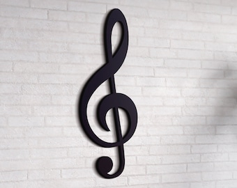 Wooden Treble Clef Wall Decor: Music Room Art