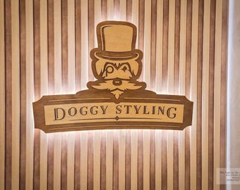 Dimensional Wooden Logo Wall Sign — Layered 3D, Hand Painted, LED Optional