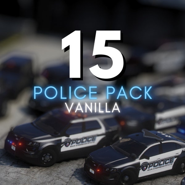 FiveM 15 Polizei Vanilla Car Pack | FiveM Bereit | Optimiert! | Low-Poly | Vorlagen