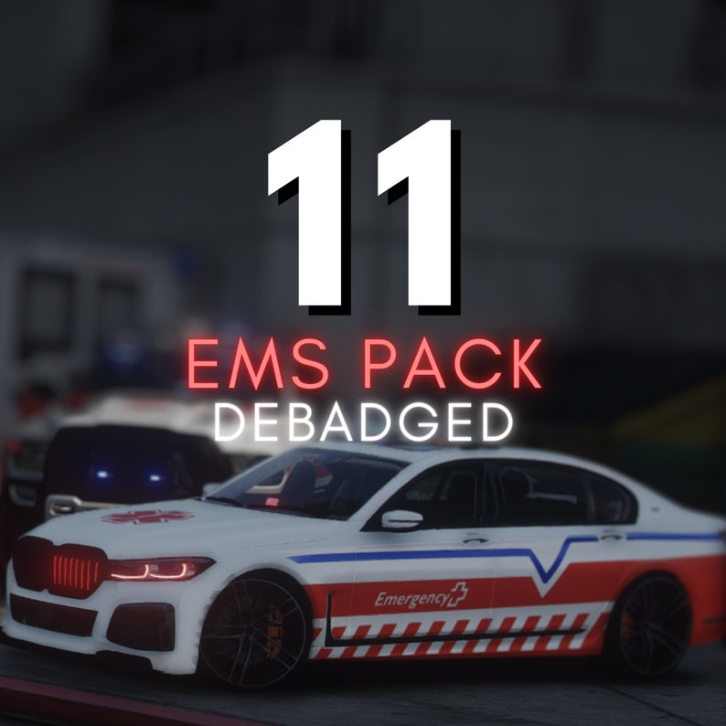 Fivem Debadged EMS Pack: 11 Vehicles Fivem Ready Optimized Realistic ...