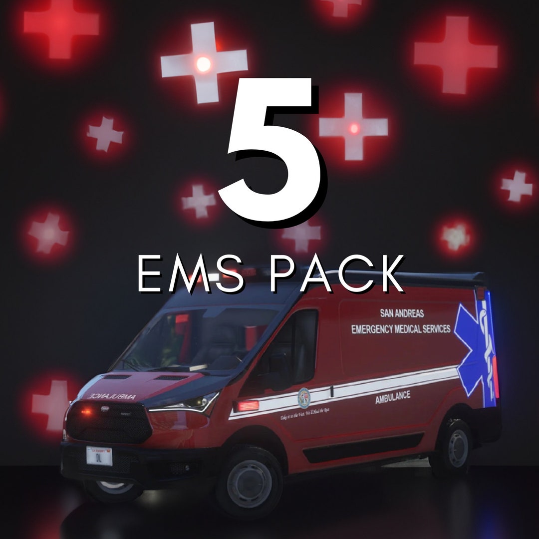 FiveM EMS Paket 5 Fahrzeuge FiveM Bereit Optimiert Realistische