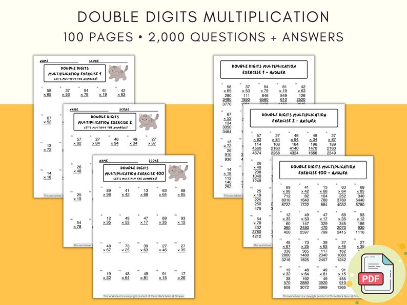 100 Printable First Grade Mathematics Worksheets for Kids Ages 5-8 ...