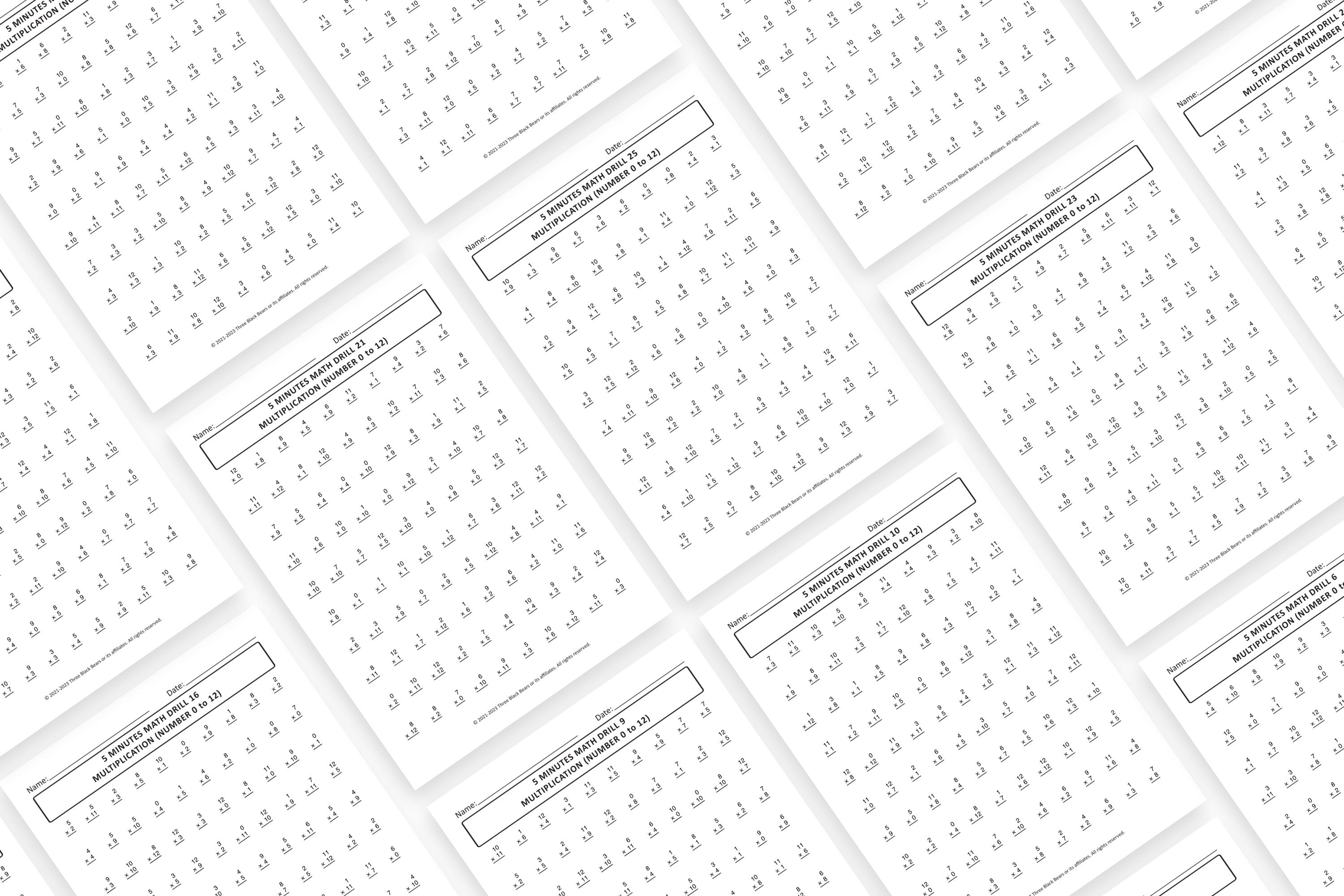 Printable 5minute Multiplication Drill for Kids Ages 58 Engaging