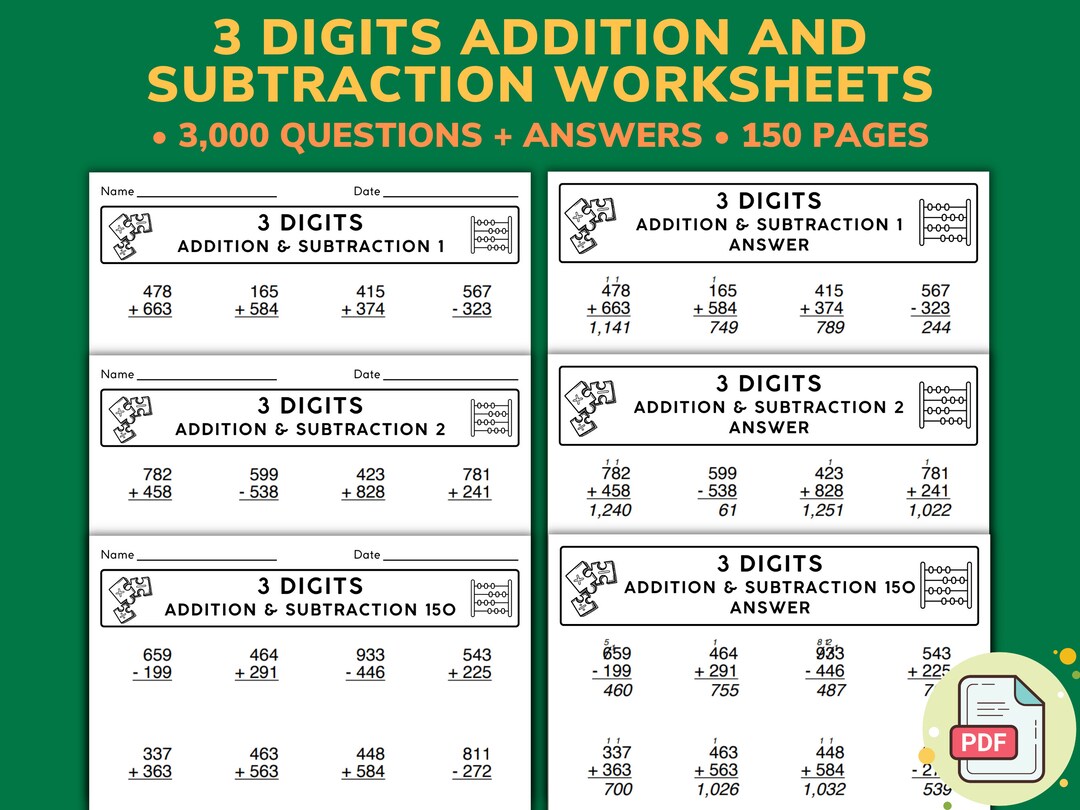 150 Printable Mix Problems Mathematics Worksheets for Kids Ages 58