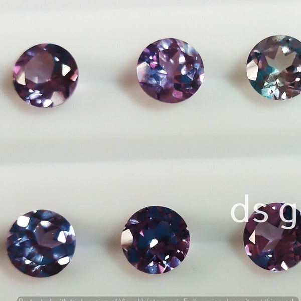 Alexandrite Stone,Loose Faceted Round Shape,June Birthstone For Jewelry 3MM-10MM Ring Size Color Change Stone, Engagement ring Earring, Ring