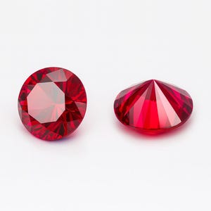 Faceted Ruby Gemstone: AAA Quality Round Cut, 3mm-20mm