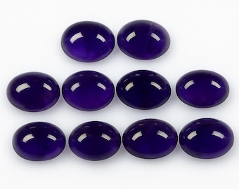 Natural Amethyst Cabochon: Calibrated Oval Gemstone, 3x5 to 10x12 mm