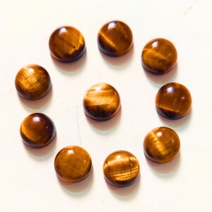 AAA Tiger Eye Cabochon: Round Flat Back Gemstone