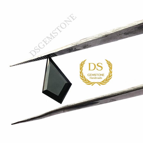 Natural Black Onyx Kite Gemstone | Step Cut Loose Stone for Ring Making