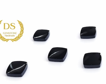 Black Onyx Cushion Cabochon | AAA Quality Jewelry Stone