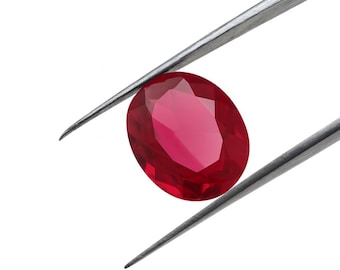 Oval Cut Ruby Stone: Lab Grown Deep Red Gemstone, Jewelry Making (5x7mm to 15x20mm)