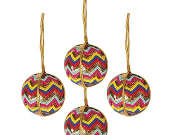 Handmade christmas balls ornaments set Multicolor decorative balls christmas tree ornaments for holiday decor hanging decorations 1SET=4PCS