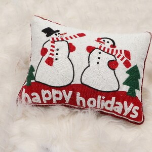 Decorative Christmas Pillow Handmade Christmas decorations  White Christmas Tree Throw pillow Xmas holiday decoration Christmas gifts